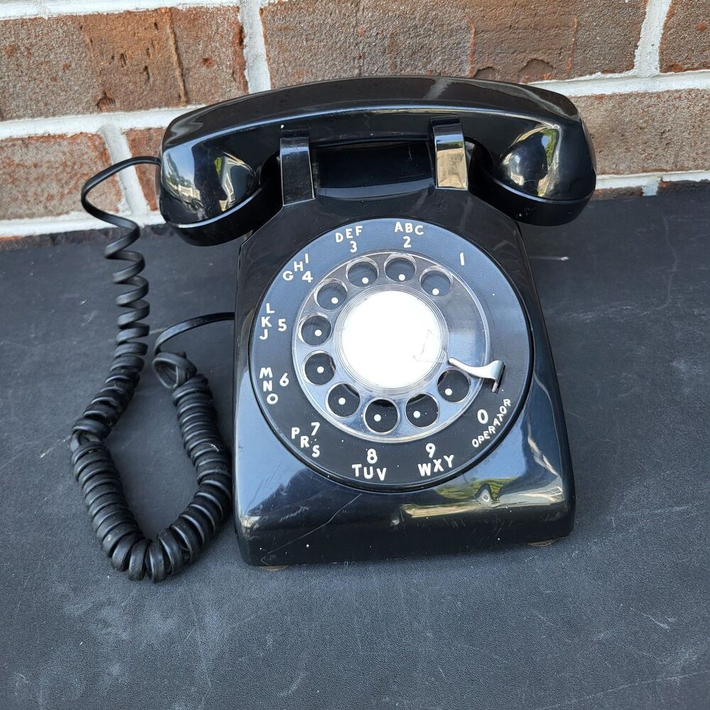 Vintage Bell System Western Electric AT&T 500DM Black Rotary Dial Untested